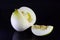 Muskmelon/white melon isolated on black background