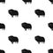 Muskox of stone age icon in black style isolated on white. Stone age pattern.