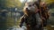 Muskrat In Fur Coat: A Photo-realistic Villagecore Adventure