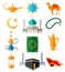 Muslim arabic colorful icons