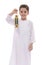 Muslim Boy Wearing White Djellaba Celebrating Ramadan