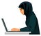 Muslim business woman working on computer