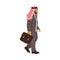 Muslim businessman in arabic state, elegant style with case