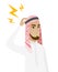 Muslim businessman with lightning over head.