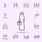 Muslim businesswoman, suitcase icon. Universal set of muslim businesswoman for website design and development, app development