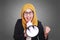 Muslim Businesswoman Yelling Motivating with Megaphone