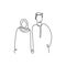 Muslim couple continuous line drawing of a man and girl romantic design minimalism style