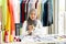 Muslim Creative Fashion Designer is Working owner working in her Tailor Shop