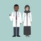 Muslim Doctor and Nurse illustration icon. Medical concept