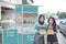 Muslim entrepreneur with partner starting food stall business