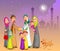 Muslim families wishing Happy Eid