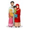 Muslim Family Cartoon Character