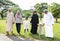 Muslim family having a good time outdoors