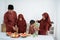 Muslim family prepare fruits to breaking fast