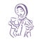 Muslim fashion logo illustration girl with hijab