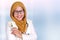 Muslim Female Doctor Holding Injection Syringe