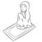 Muslim Girl praying-Hand drawn Vector Illustration