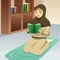 Muslim Girl Praying and Reading Quran