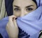 Muslim girl. Young arabian woman in hijab. Yashmak