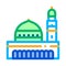 Muslim holy city icon vector outline illustration