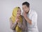 Muslim Husband Whispering Secret To Wife