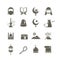 Muslim islamic middle east religion vector icons. Ramadan kareem pictograms