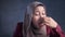 Muslim Lady Close Her Nose, Want to Puke Because of Bad Smell