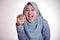 Muslim Lady laughing Hard Bully Expression and Pointing Forward