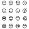 Muslim Male Emoticons Icon Set Design Line Style