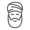 Muslim man line icon, ramadan and islam, arabian sign, vector graphics, a linear pattern on a white background, eps 10.