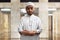 Muslim man pray inside mosque