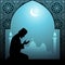 Muslim man praying islamic illustration