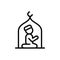 Muslim man praying mosque icon. Simple line vector elements of islam icons for ui and ux, website or mobile application