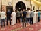 Muslim men praying in line in a mosque in Doha Qatar.Muslim Praying five daily prayer Together in A Mosque. muslim religious men