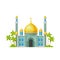 Muslim mosque building icon, Islam religion house