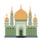 Muslim Mosque Building, Religious Temple, Ancient Architectural Construction Vector Illustration