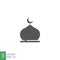 Muslim mosque domes icon. islamic worship place