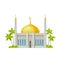 Muslim mosque, Islam religion temple building icon