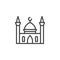 Muslim mosque line icon