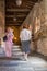 A muslim and an orthodox woman meet peacefully in a monastery