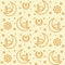 Muslim pattern icon crescent moon star half mosque ornament with outline style flat design