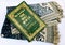 Muslim prayer equipment during a pandemic. folded prayer mats and koran and white background