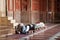 Muslim prayers in the Jama Masjit in Delhi, India