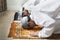 Muslim prayers in Sujud posture