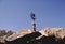 Muslim religious symbols on the top of the sacred mountain Shalbuzdag, attributes of the Muslim faith