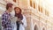 Muslim Tourist Couple at Kuala Lumpur studying a map and smile