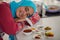 Muslim traditional woman working in kitchen