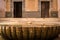 Muslim water fountain and decorated doors in the Alhambra of Granada