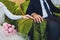 Muslim wedding rite. Bride and groom sitting on the floor in the moqsue. Muslim Wedding prayers. Nikah.