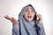 Muslim Woman Argue on Phone